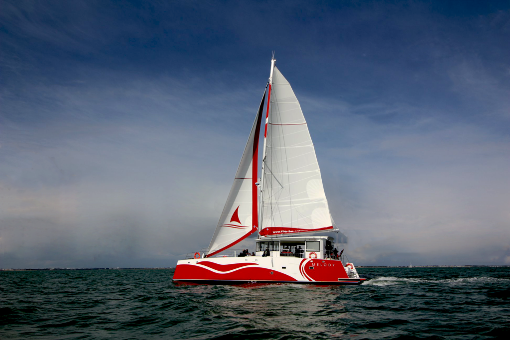 Day One 60 pieds essai en mer catamaran la rochelle Melody